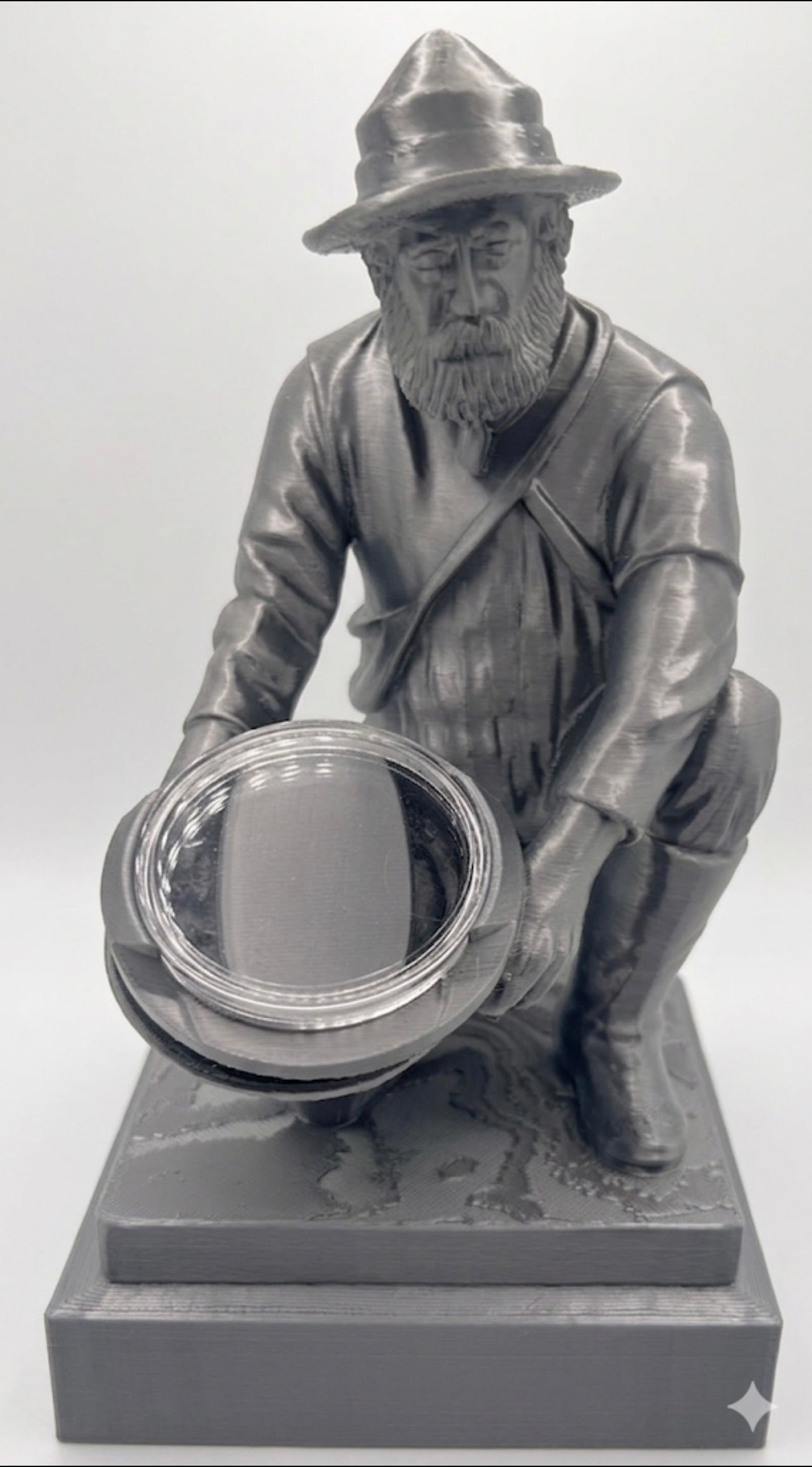 SILVER PROSPECTOR COIN HOLDER STATUE!