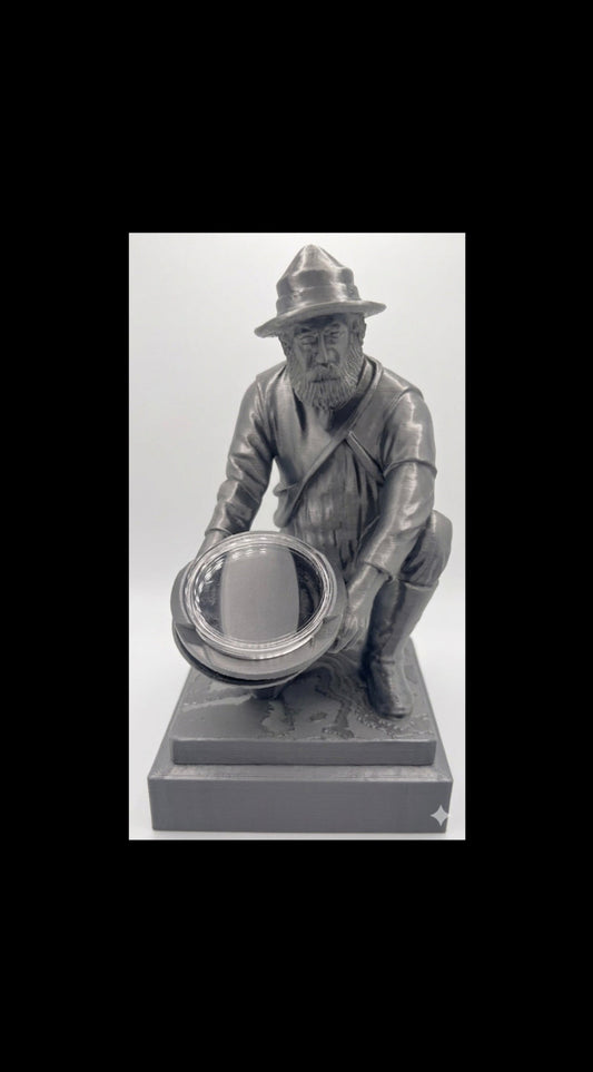 SILVER PROSPECTOR COIN HOLDER STATUE!
