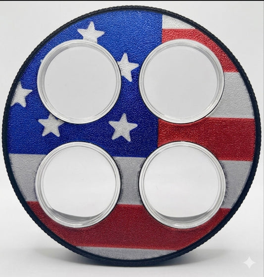 FREE STANDING AMERICAN FLAG DESKTOP COIN HOLDER DISPLAY!