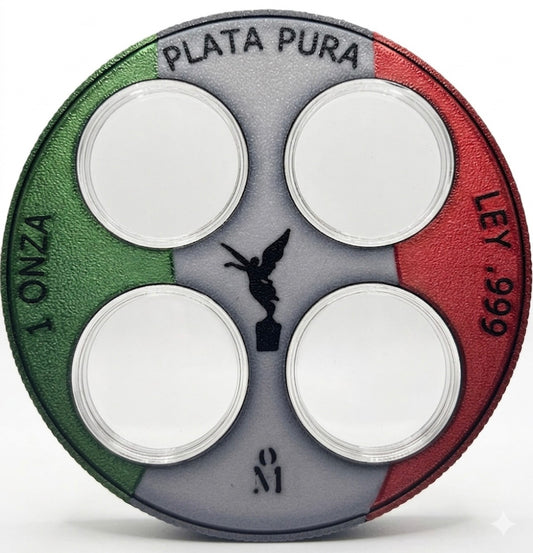 FREE STANDING MEXICO FLAG DESKTOP LIBERTAD COIN HOLDER DISPLAY!