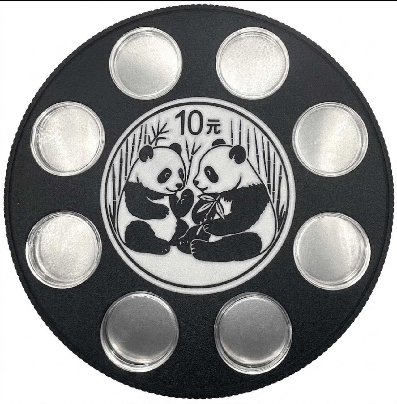 PANDA WALL HANGER COIN DISPLAY! BLACK AND WHITE COLOR SCHEME.
