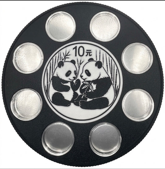 PANDA WALL HANGER COIN DISPLAY! BLACK AND WHITE COLOR SCHEME.