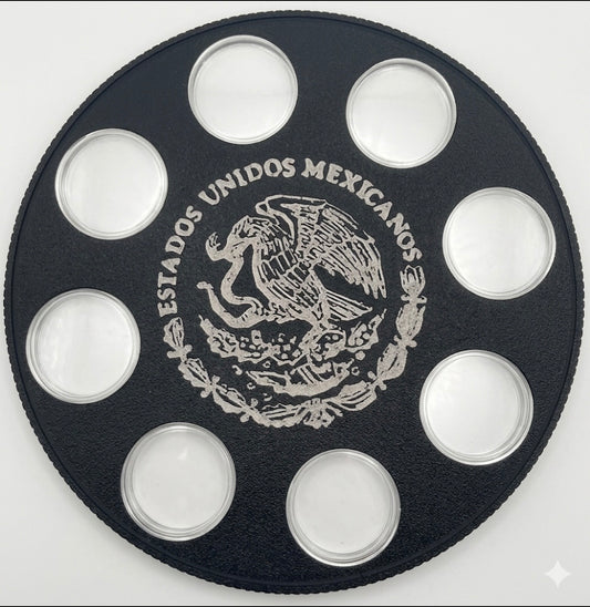 LIBERTAD WALL HANGER COIN DISPLAY! REVERSE SIDE IN A BLACK AND SILVER COLOR SCHEME.