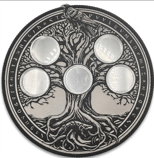 GERMANIA WALL HANGER COIN DISPLAY! BLACK AND SILVER COLOR SCHEME.