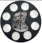 AMERICAN SILVER EAGLE WALL HANGER COIN DISPLAY! BLACK AND SILVER COLOR SCHEME.