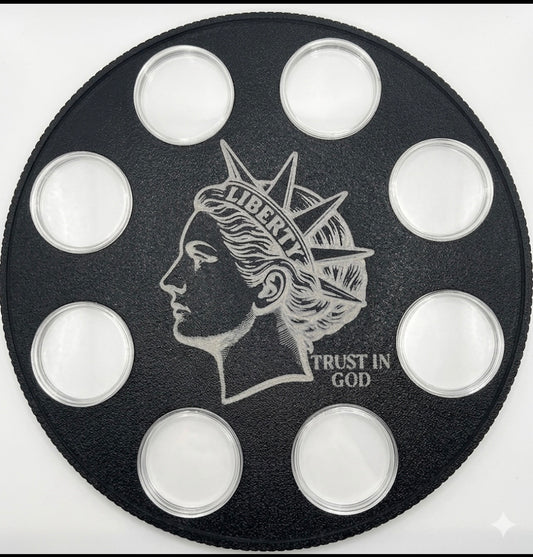 NORFED WALL HANGER COIN DISPLAY! BLACK AND SILVER COLOR SCHEME.