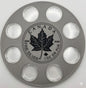 CANADA MAPLE WALL HANGER COIN DISPLAY! SILVER AND BLACK COLOR SCHEME.