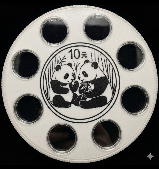 PANDA WALL HANGER COIN DISPLAY! WHITE AND BLACK COLOR SCHEME.