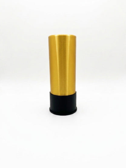 LARGE SHOTGUN SHELL COIN HOLDER FOR 1 oz COINS/ROUNDS IN AIR-TIGHT CAPSULES! GOLD AND BLACK COLOR SCHEME.