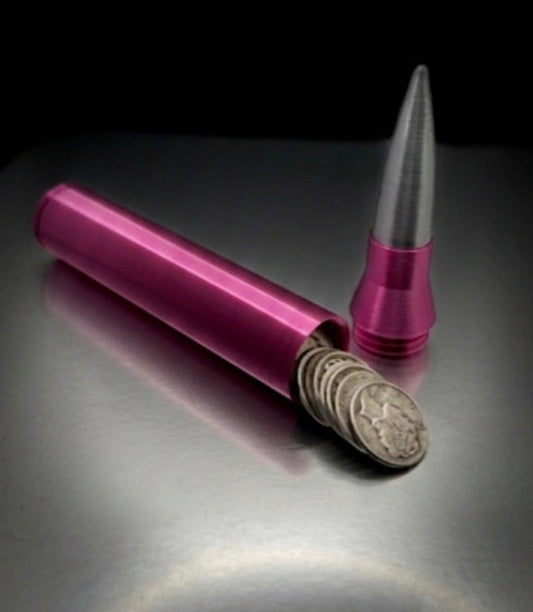 FUCHSIA .50CAL BULLET COIN HOLDER FOR DIMES!