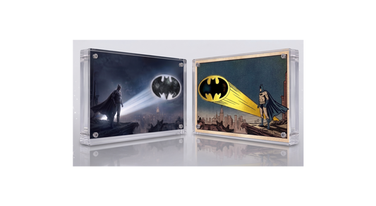 Custom Box Set Batman Coin in Custom Acrylic Display & Box Colorized 1oz .999 Fine Silver