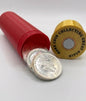 MEDIUM SHOTGUN SHELL COIN HOLDER FOR 1 oz RAW COINS/ROUNDS! RED AND GOLD COLOR SCHEME.