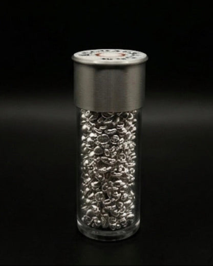 CRYSTAL CLEAR SMALL SHOTGUN SHELL FOR SILVER/GOLD SHOT OR QUARTERS! CLEAR WITH SILVER TOP.
