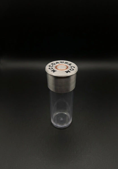 CRYSTAL CLEAR SMALL SHOTGUN SHELL FOR SILVER/GOLD SHOT OR QUARTERS! CLEAR WITH SILVER TOP.