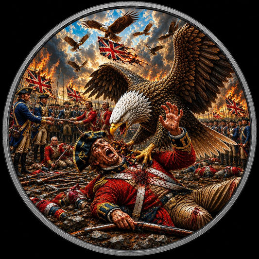 Estimate: 1776-2026 American Silver Eagle: Victory at Yorktown 1 oz Silver Colorized Coin (Mintage TBD at end of Presale)