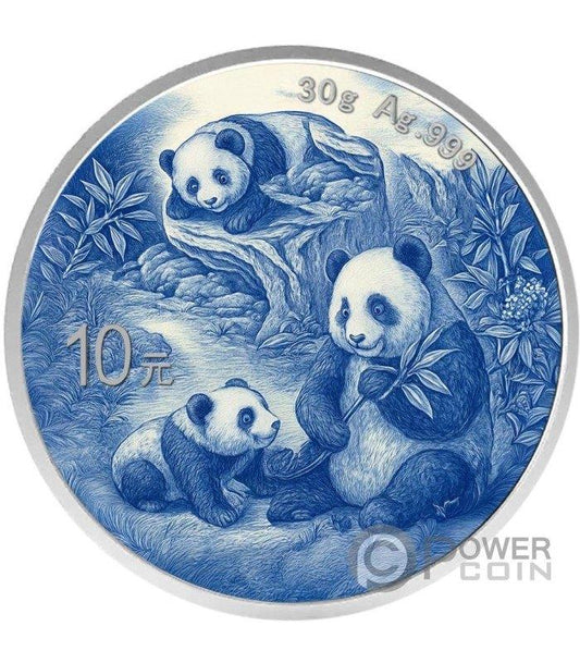 PORCELAIN PANDAS Silver Coin 10 Yuan China 2025 (100 Mintage)