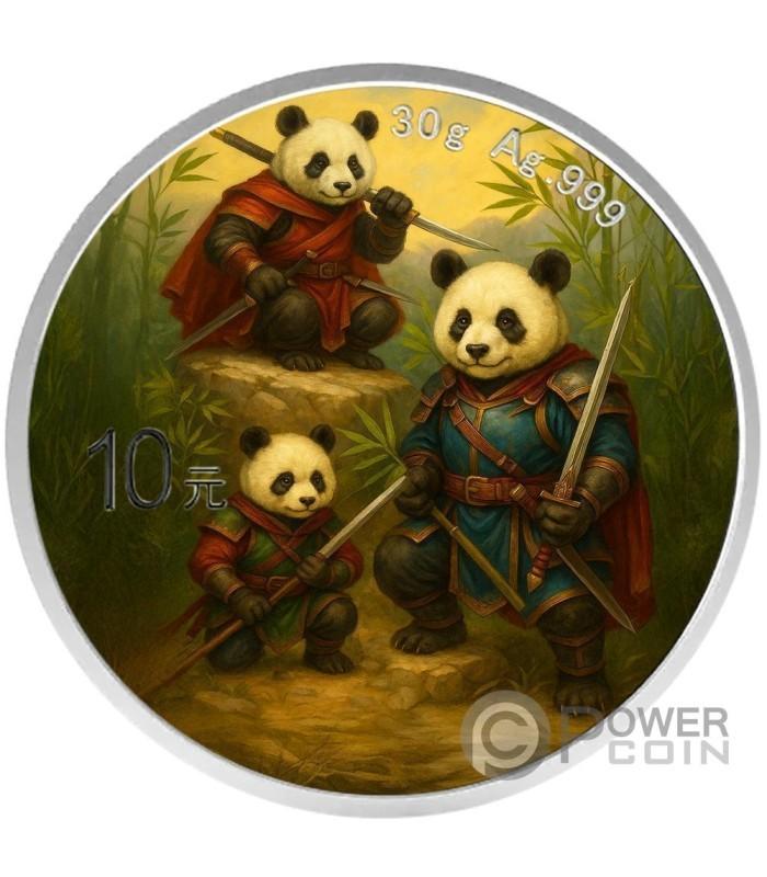 PANDA WARRIORS Silver Coin 10 Yuan China 2025 (100 Mintage)