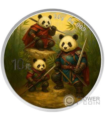 PANDA WARRIORS Silver Coin 10 Yuan China 2025 (100 Mintage)
