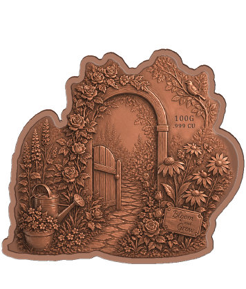 100 Gram Copper Blossom Colorized Copper in Display Box