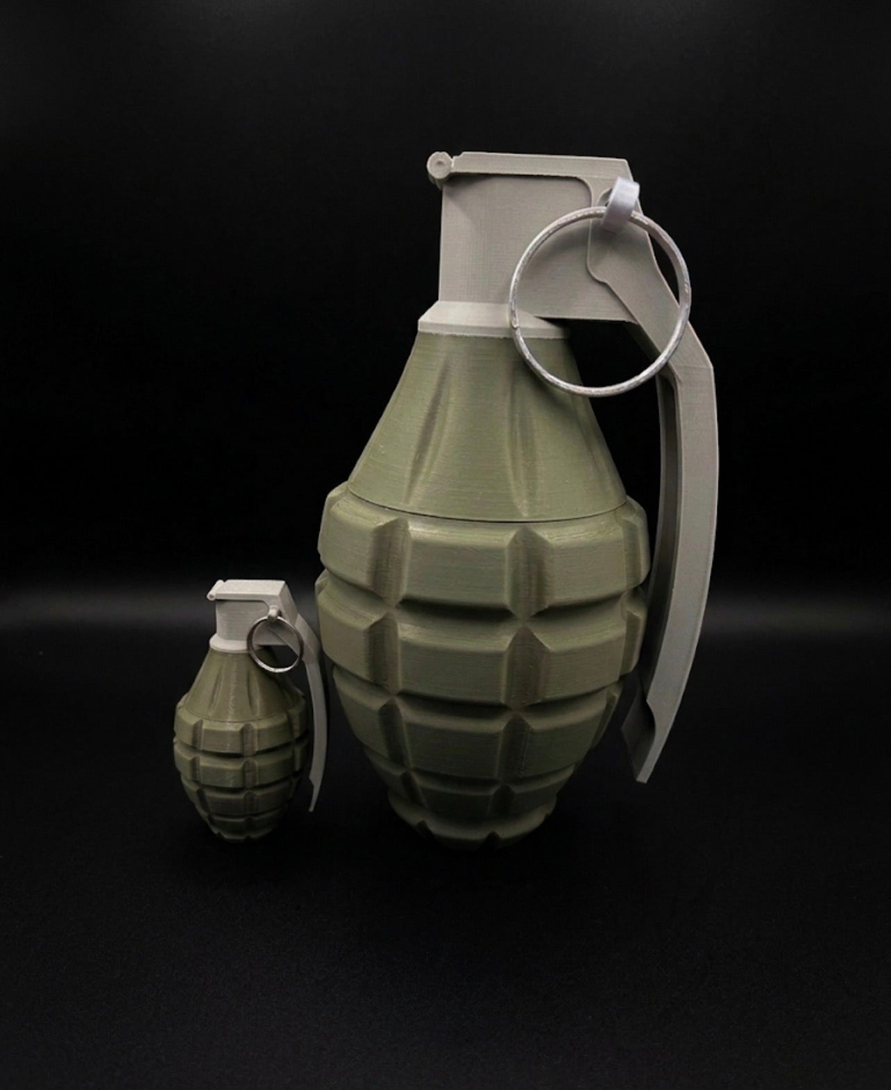 GIANT MILITARY GREEN AND GRAY PINEAPPLE GRENADE!
