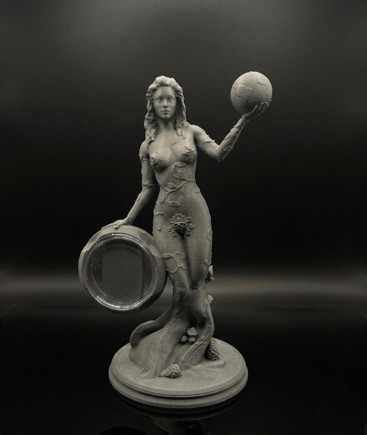 GRAY STONE MOTHER NATURE COIN HOLDER STATUE!