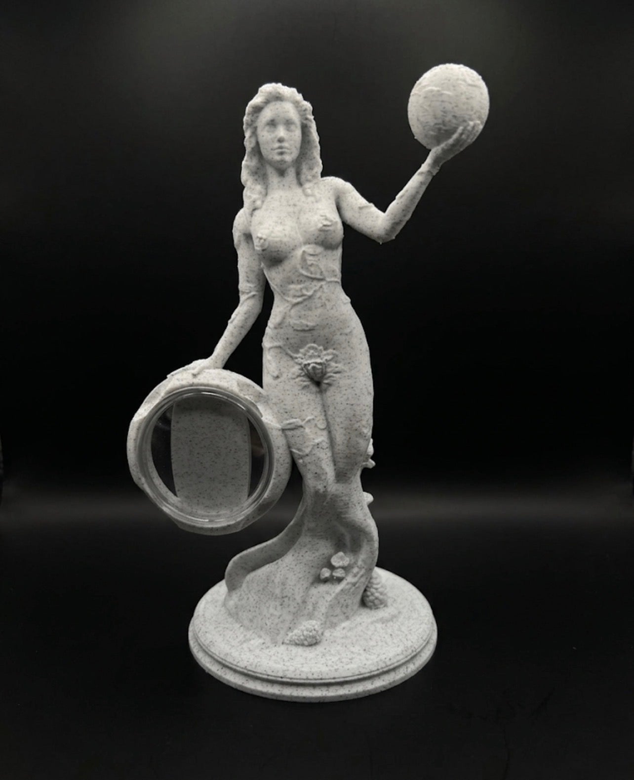 MARBLE MOTHER NATURE COIN HOLDER STATUE!