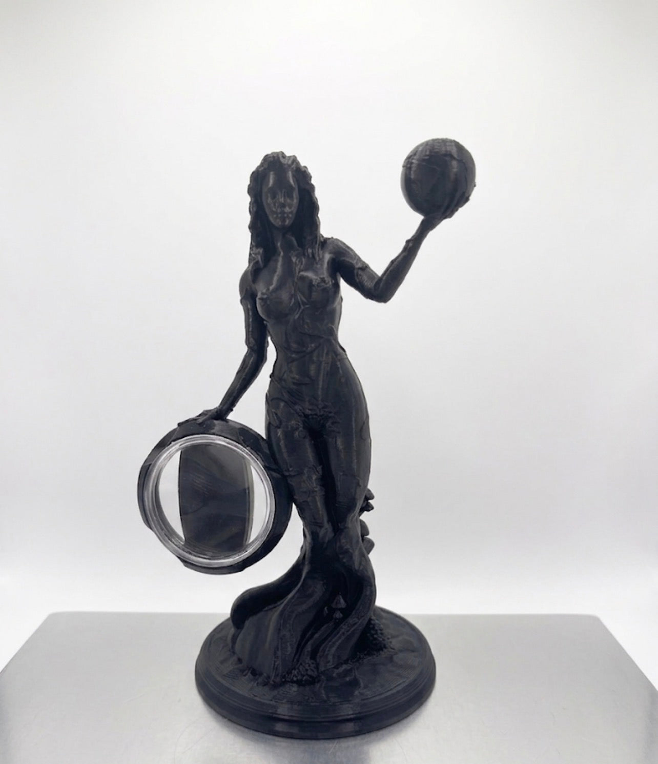 METALLIC BLACK MOTHER NATURE COIN HOLDER STATUE!