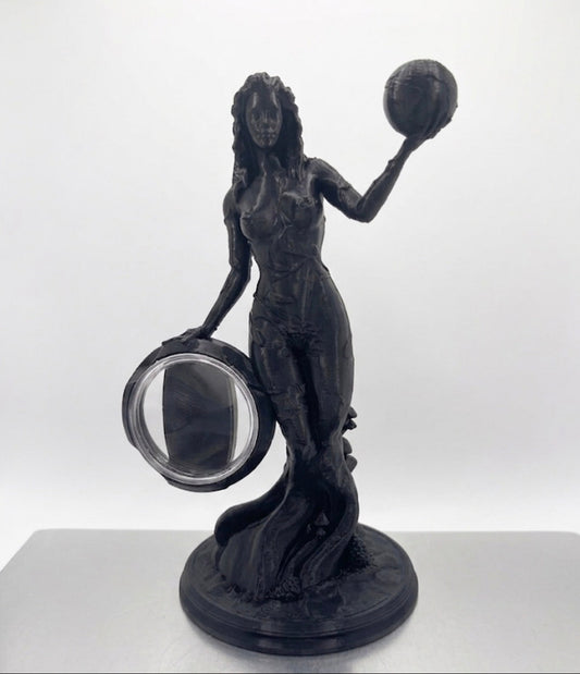 METALLIC BLACK MOTHER NATURE COIN HOLDER STATUE!