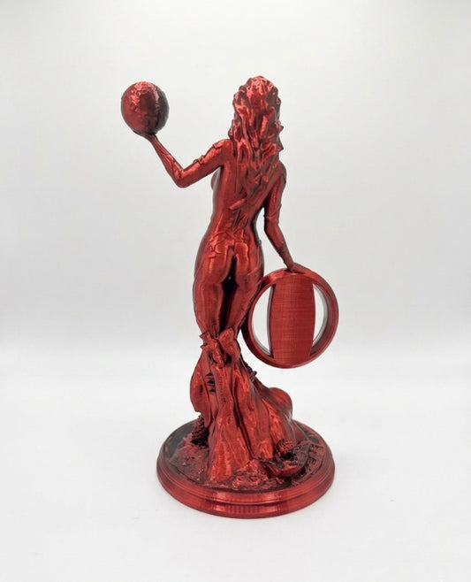 RED AND BLACK COLOR CHANGING MOTHER NATURE COIN HOLDER STATUE!
