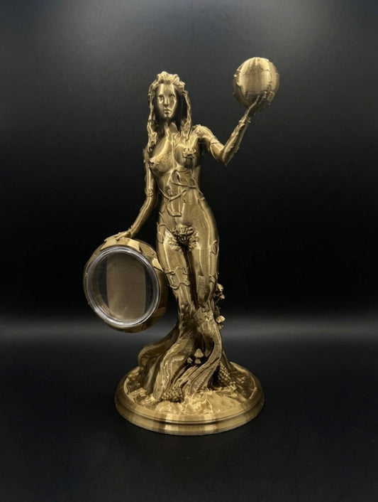 BRASS MOTHER NATURE COIN HOLDER STATUE!
