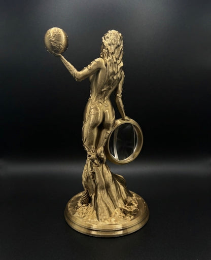 BRASS MOTHER NATURE COIN HOLDER STATUE!