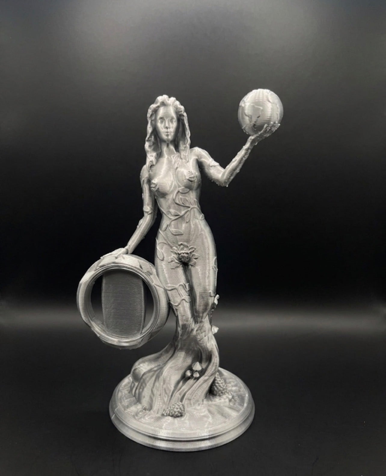 SILVER MOTHER NATURE COIN HOLDER STATUE!