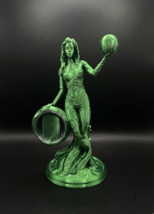 METALLIC GREEN MOTHER NATURE COIN HOLDER STATUE!