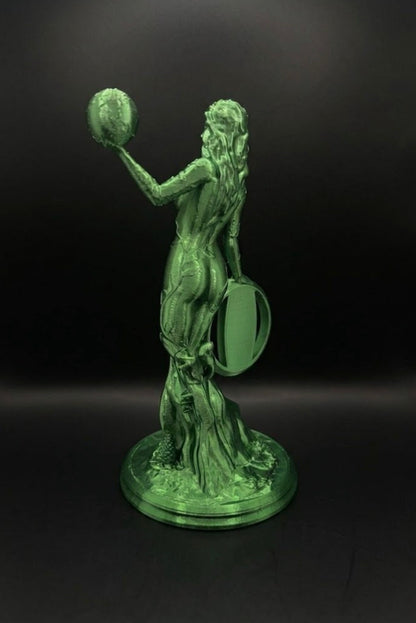 METALLIC GREEN MOTHER NATURE COIN HOLDER STATUE!