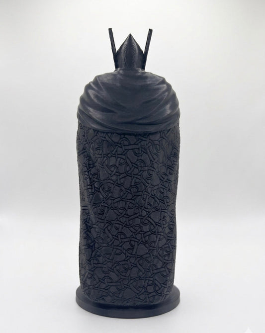 METALLIC BLACK KNIGHT STATUE COIN HOLDER!