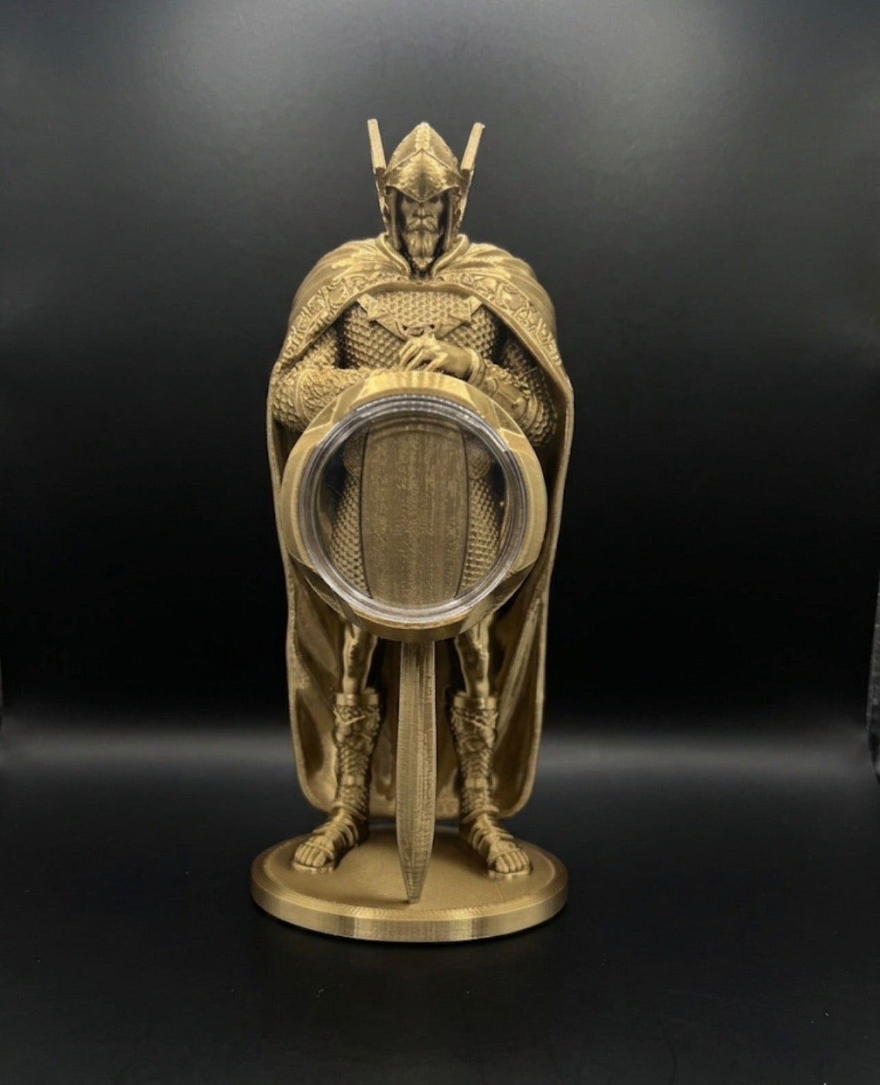 BRASS KNIGHT STATUE COIN HOLDER!
