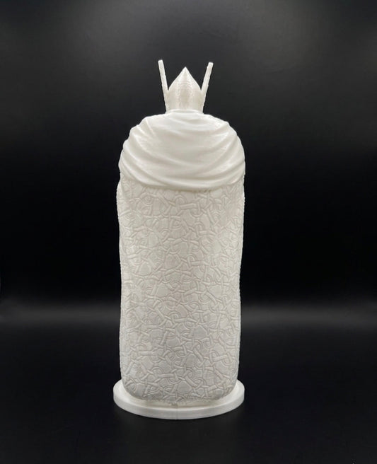 PORCELAIN WHITE KNIGHT STATUE COIN HOLDER!