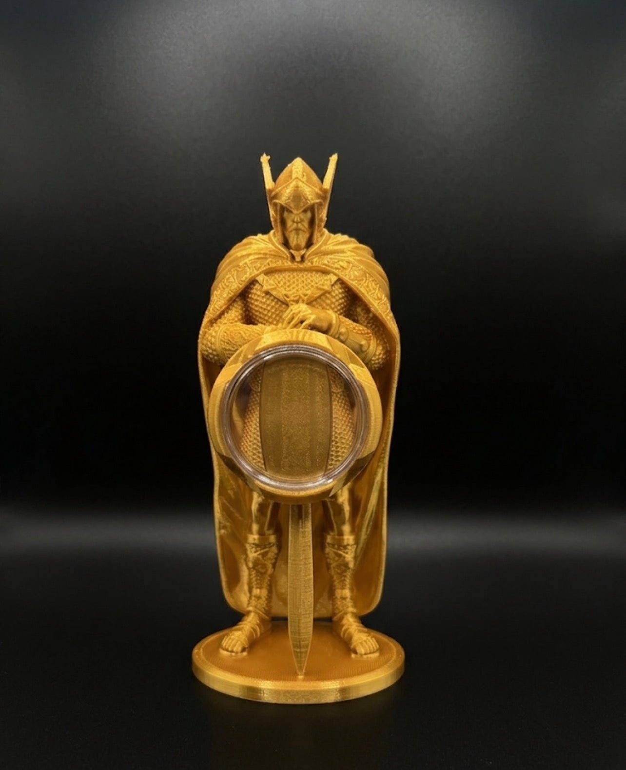 GOLD KNIGHT STATUE COIN HOLDER!