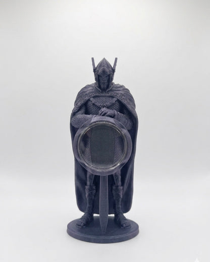 OXIDIZED COPPER KNIGHT STATUE COIN HOLDER!