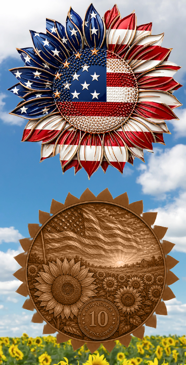 Epic Deal of the Week! American Sunflower Colorized 10 oz Copper Medal (05/27)