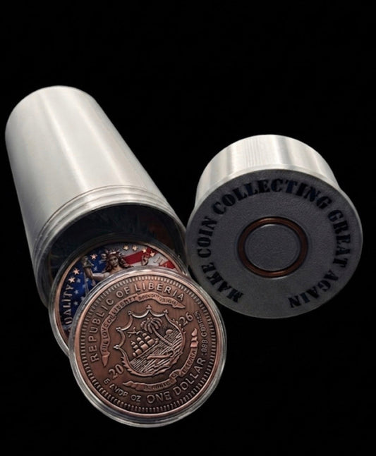5 oz SILVER SHOTGUN SHELL HOLDER FOR COPPER OR SILVER!