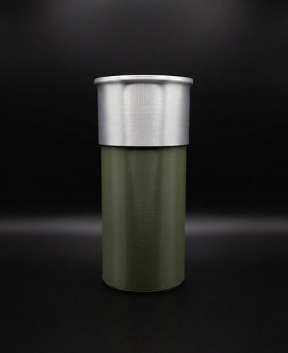 5 oz MILITARY GREEN AND SILVER SHOTGUN SHELL HOLDER FOR COPPER OR SILVER!
