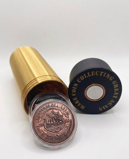 5 oz GOLD AND BLACK SHOTGUN SHELL HOLDER FOR COPPER OR SILVER!