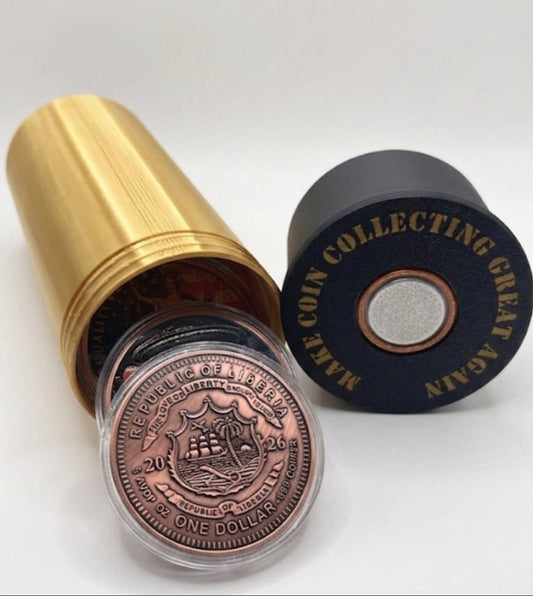5 oz GOLD AND BLACK SHOTGUN SHELL HOLDER FOR COPPER OR SILVER!