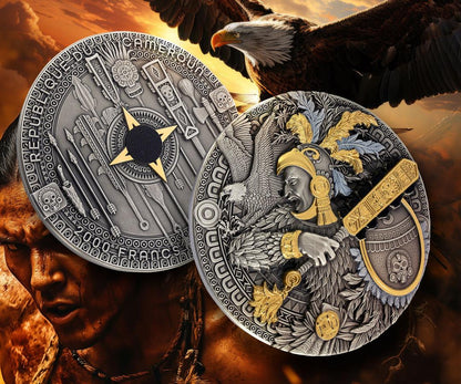2025 Cameroon Aztec Warrior Series 1st Release - Eagle Warrior  2 oz Silver Coin (500 Mintage)