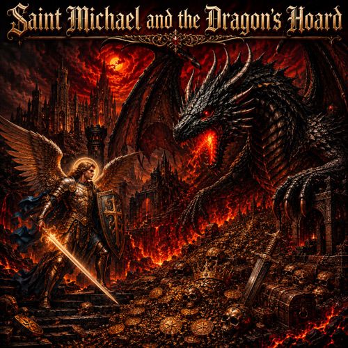 In Stock! St. Michael and the Dragon's Hoard 1 Kilo Copper Medal PLUS 1 oz Silver Libertad Insert