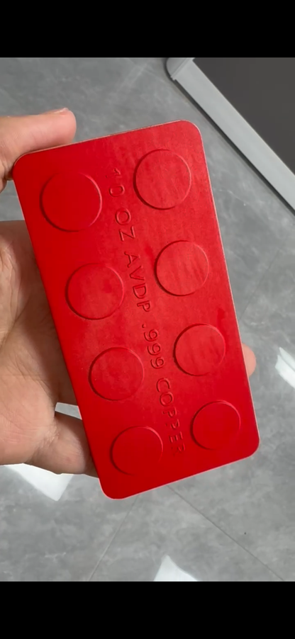 10oz AVDP Copper BUILDING BLOCK. Red. (Max 7500 mintage)