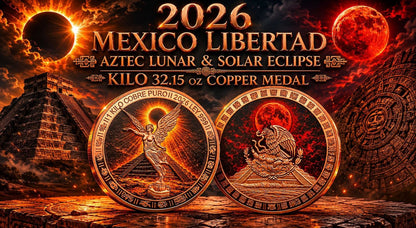Last one! In stock! 2026 Aztec Lunar & Solar Eclipse Colorized 1 Kilo Copper Medal