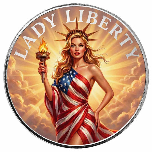 One-Day Offer! Estimate: Scottsdale Mint Special Edition 250th USA Anniversary Lady Liberty 1 oz Silver Colorized Medal (Open Mintage)