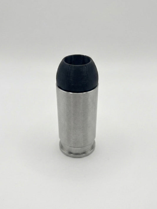 SILVER AND BLACK 9mm HOLLOW POINT BULLET COIN HOLDER FOR 1/4oz ROUNDS/COINS!